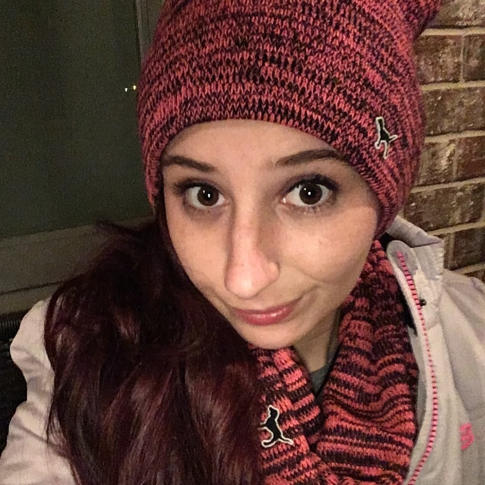 Victoria secret pink hat and matching scarf